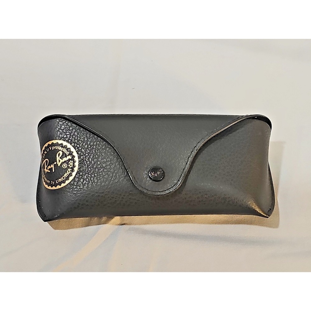 Ray-Ban Black Leather Pouch Universal Soft Sunglasses Case‎ w/ Cleaning Cloth
